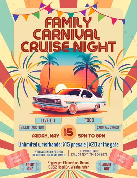 Family Carnival Cruise Night flyer May 2026